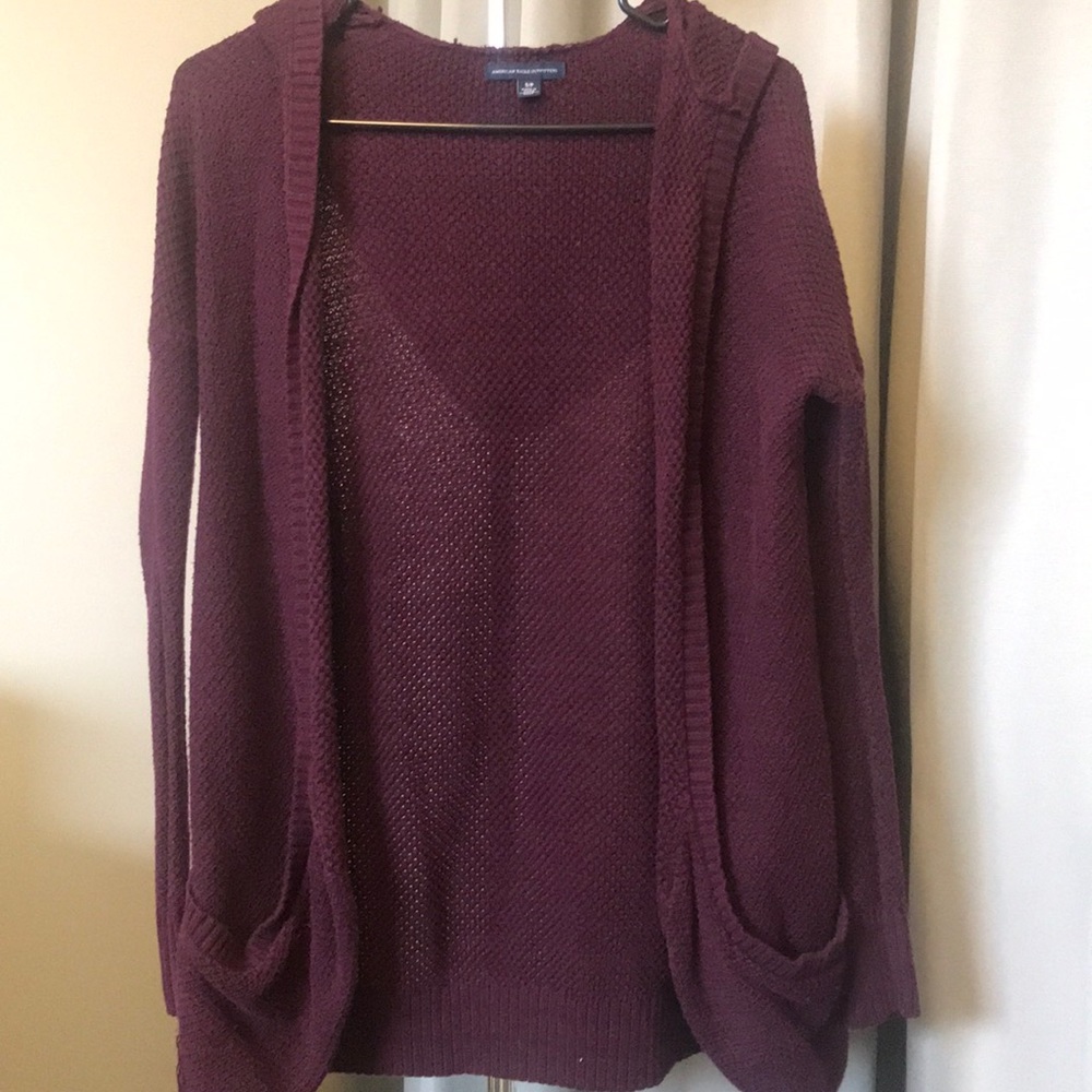 American Eagle Burgundy Cardigan